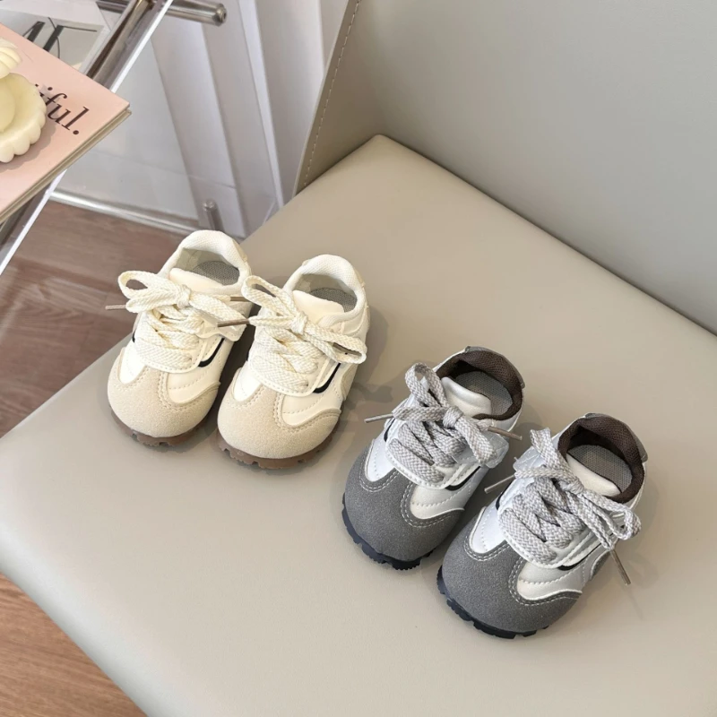 2026Spring New Kids Sneakers Comfort Non Slip Girls Casual Shoes Retro Versatile Boys Shoe Lightwe Breathable Baby First Walkers