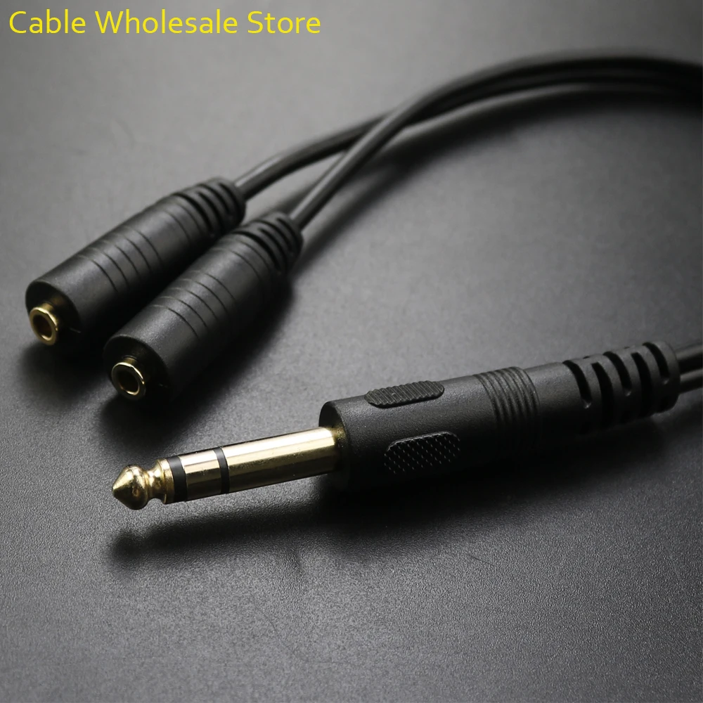 Headphone Y Splitter Extension Cable Audio Stereo Connector  (High Fidelity Sound) 6.5 Male To 2-Port 3.5 Female Transfer Line image 4