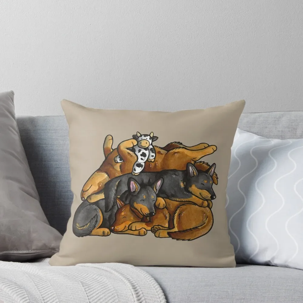 

Sleeping pile of Lancashire Heeler dogs Throw Pillow Couch Cushions Pillowcases bed pillows Bed pillowcases