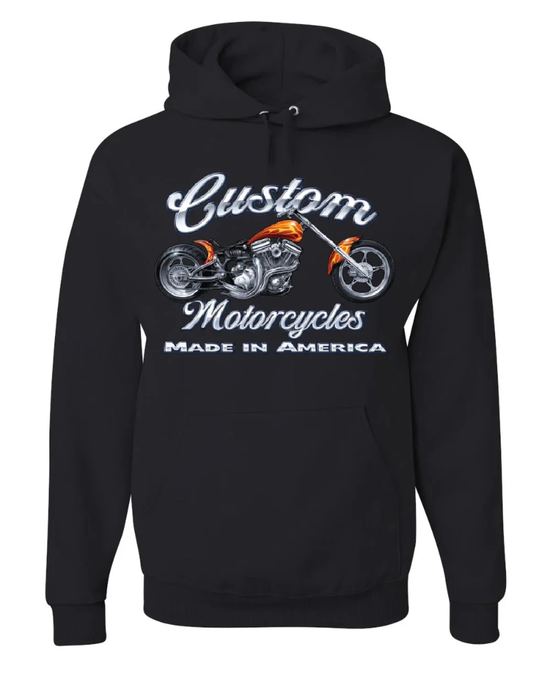 

Осенне-зимняя мотоциклетная толстовка с капюшоном на заказ, байкер Чоппер, американская традиция, США, толстовка