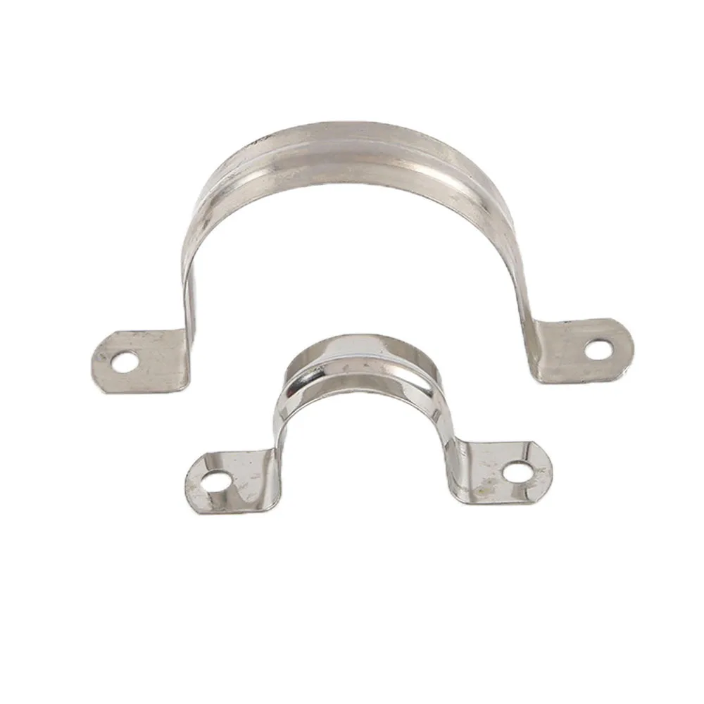 4pcs Stainless Steel U Shaped Saddle Clamps U Type Water Pipe Clamps Strap Brackets M5-M170 For Water Pipes Wires Cable 14 Sizes