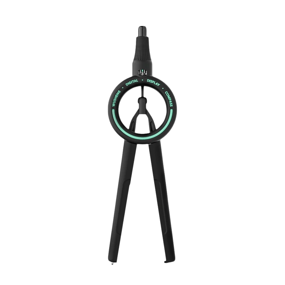 Push-action Digital Display Compass Retractable Safe Circle Drawing Gauge 0.5mm 2B Press Compass Ruler Learning Art Supplies