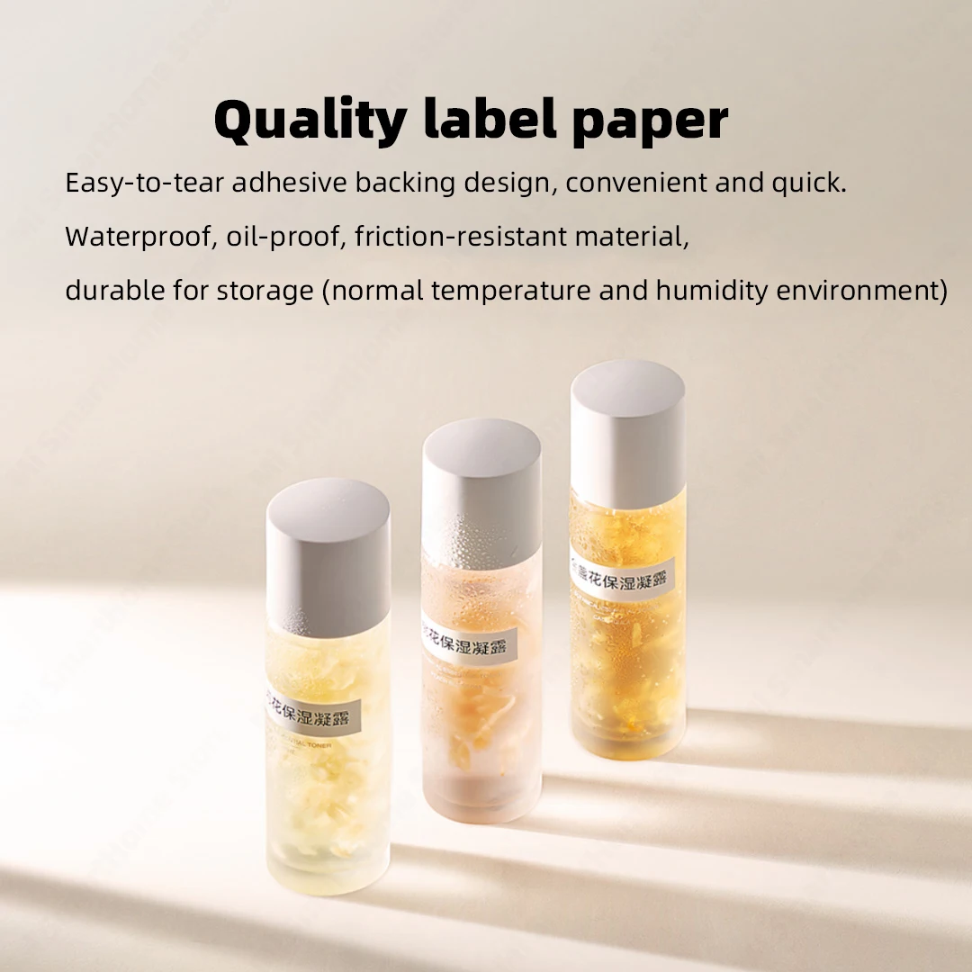 Xiaomi Mijia ชุดเครื่องพิมพ์ฉลากอัจฉริยะแบบพกพา, ชุดกระดาษสติกเกอร์กระเป๋าเครื่องพิมพ์ไร้สายสำหรับโฮมออฟฟิศหมึกฟรีแอป mihome