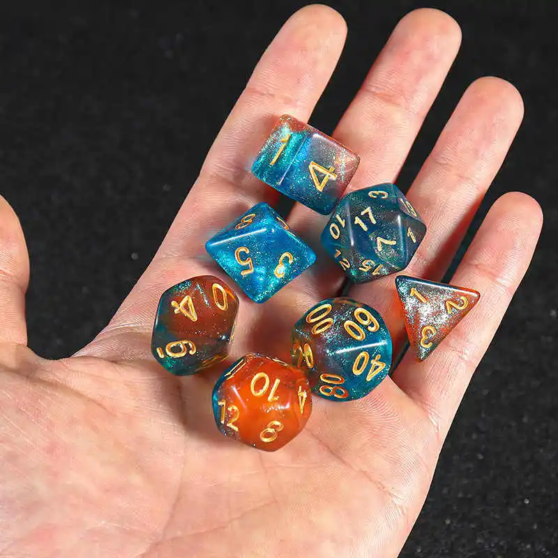 7pcs/lot Polyhedral Dice Mixing Colors DND Game Dice Set for Roll Playing Entertainment Board Game DND RPG TRPG Game Accessories