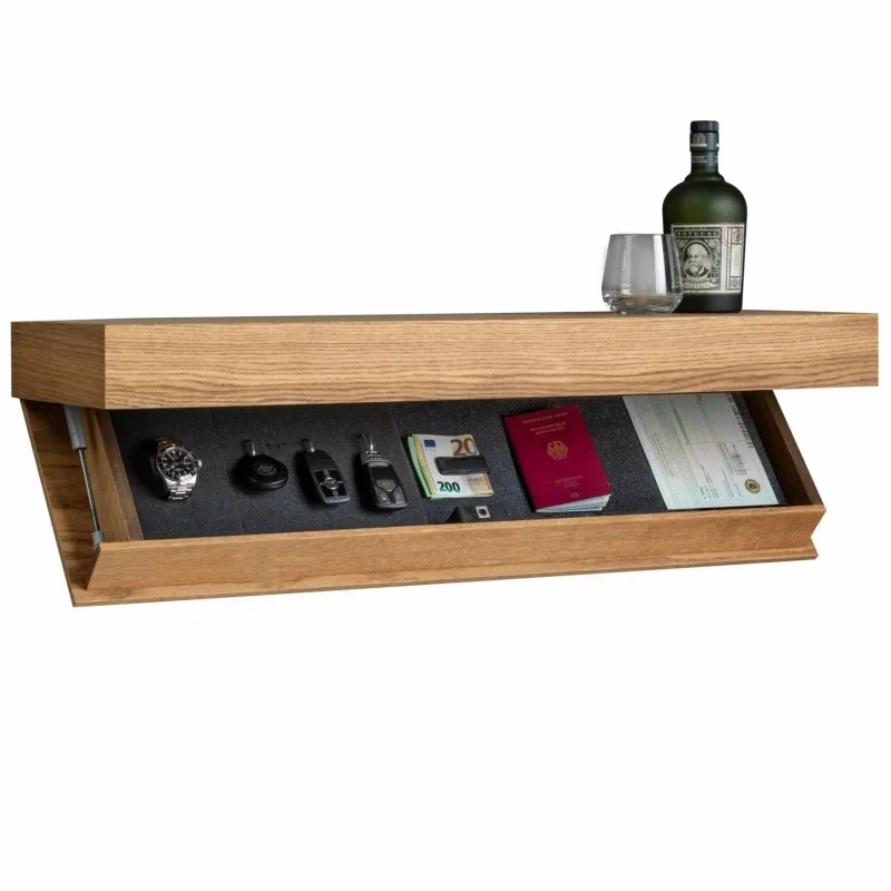 Multifunctional concealed furniture shelves Wooden ledges with secret compartments