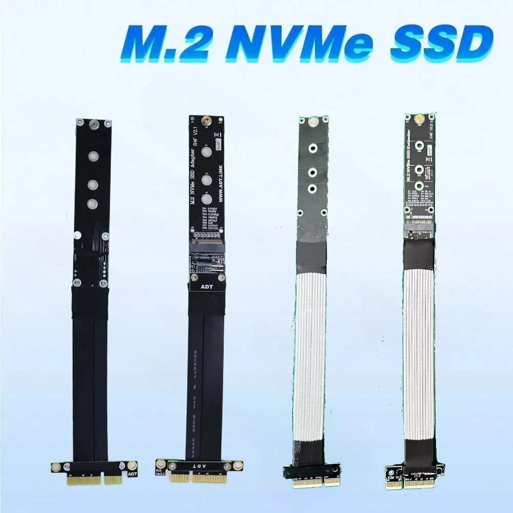 M.2 NVMe Ultra SSD Adapter PCIE 4.0 X4 Extension Cable PCI Express Gen4.0 PCIe 4X Extender for M2 NVMe SSD 2280 22110 Riser Card