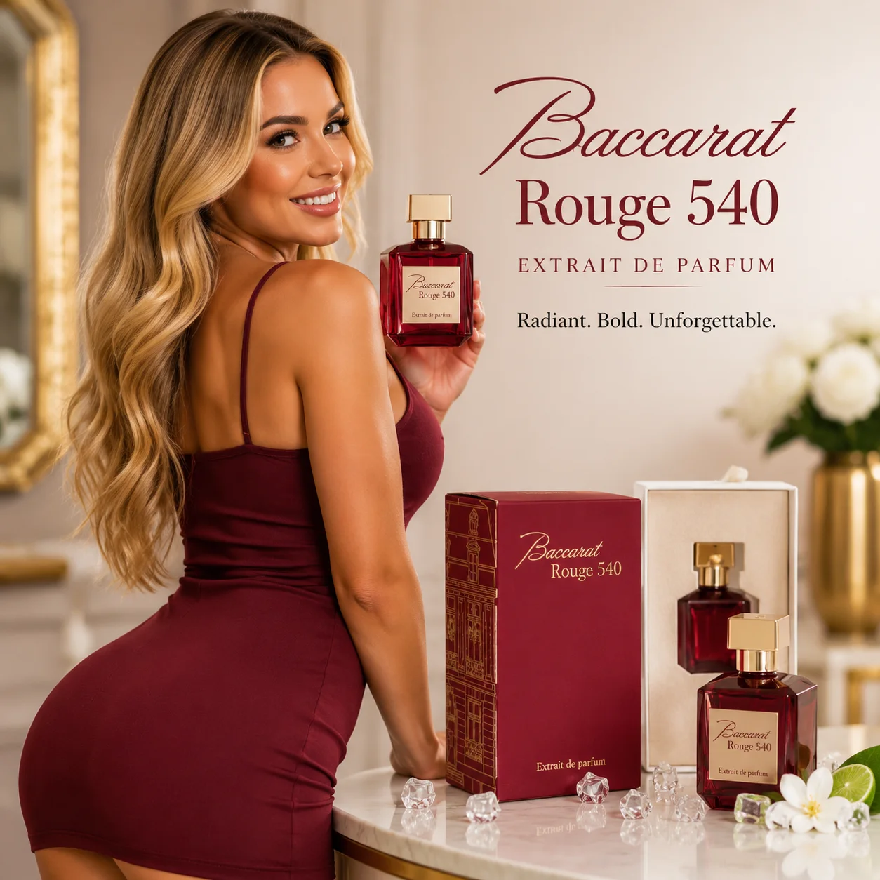 BR540 Inspired Perfume 100ml - Saffron Amber Woody Fragrance Similar to Baccarat Rouge - Long Lasting Luxury EDP for Women Men