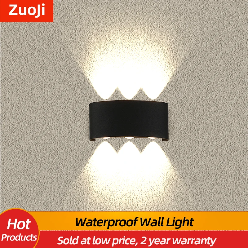 Led Wall Lamp Outdoor Waterproof Up And Down Luminous Lighting Garden Decoration AC85-265V Wall Light for Bedroom Living Room