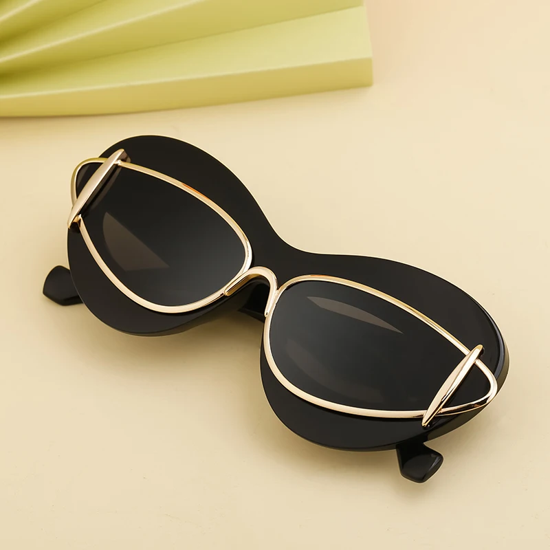 Modische Sexy Cat-Eye Sonnenbrille für Damen 2026 – Luxuriöses Markendesign, neue Doppelrahmen-Sonnenbrille für Damen, Cateye Shades Eyewear – Detail 11