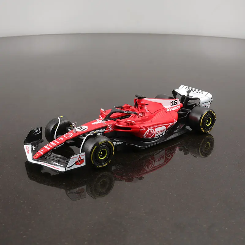 1:43 Bburago Ferrari SF23 F1 Sf-23 نموذج سيارة إصدار لاس فيغاس # 16 # 55 لعبة دييكاست المصغرة المصغرة للأطفال هدية عيد الميلاد