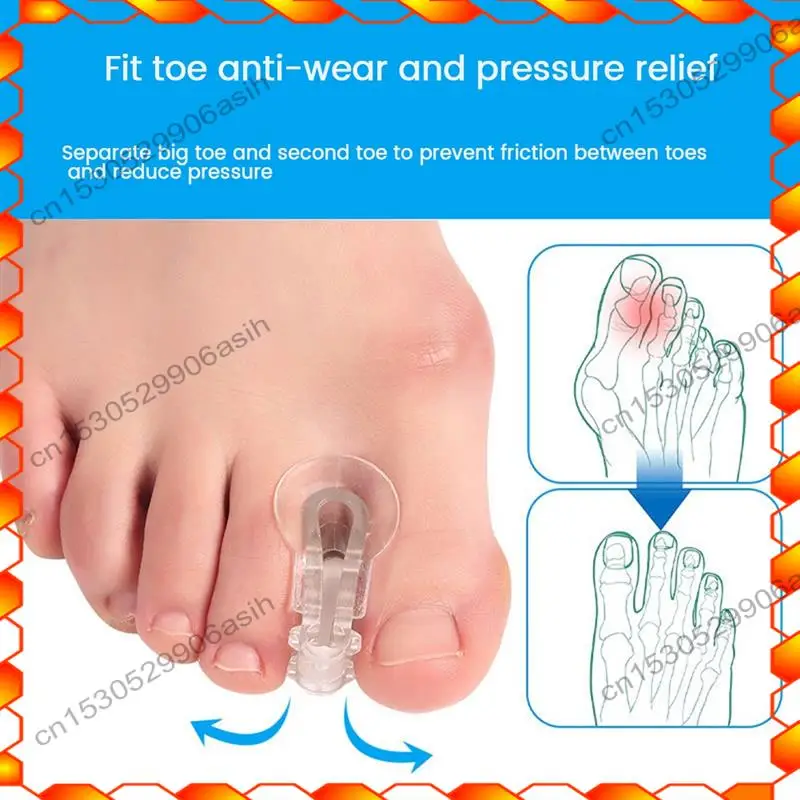 -AT52 2Pcs Toe Separator Feet Care Protector Bunion Corrector Hallux Valgus For Pedicure