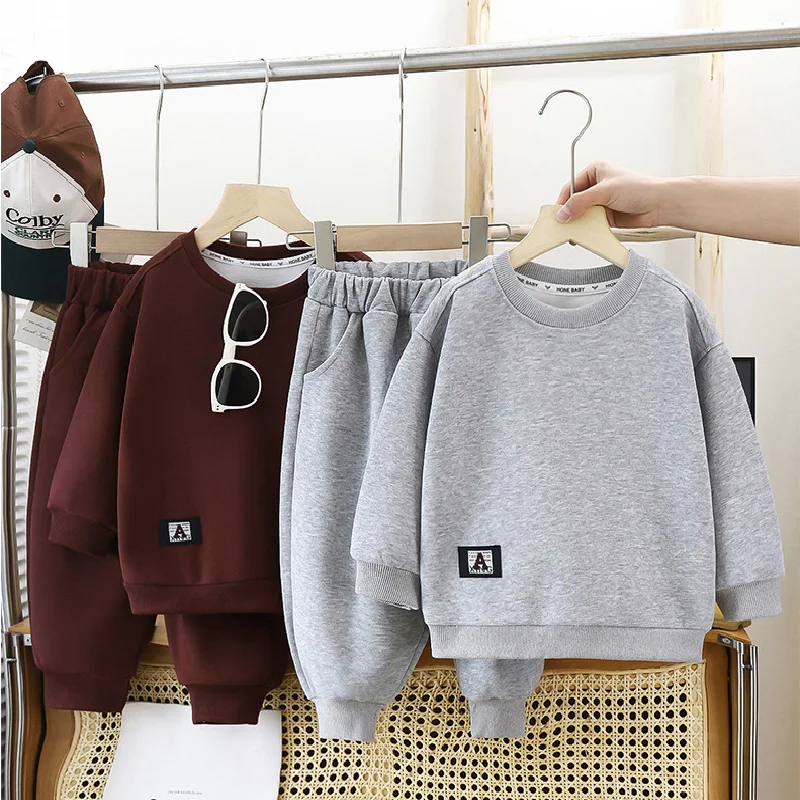 

New Sportwear Clothing Sets Spring Autumn Kids Sport Sweatshirt Pants 2Pcs Suit Boys Girls Casual Pullover Outfits 2-12 Years