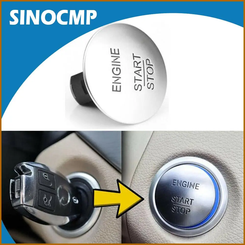 

Keyless Go Push Start Stop Engine Ignition Switch Button Chrome Panel Replacement Part for Mercedes Benz CL550 CLS350 E350 GL450