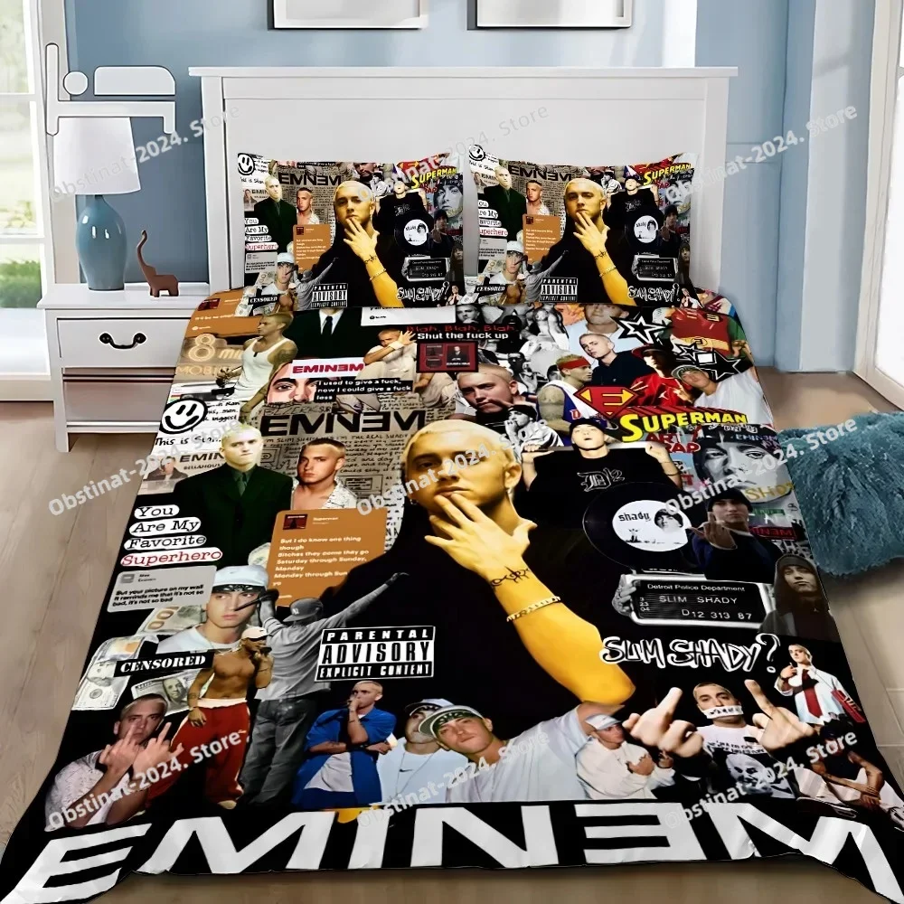 

Rapper Duvet Cover Pillowcase Bedding Set Adult Boy E-Eminems Girl Bedroom Decoration Children Gift Single Double Large Size