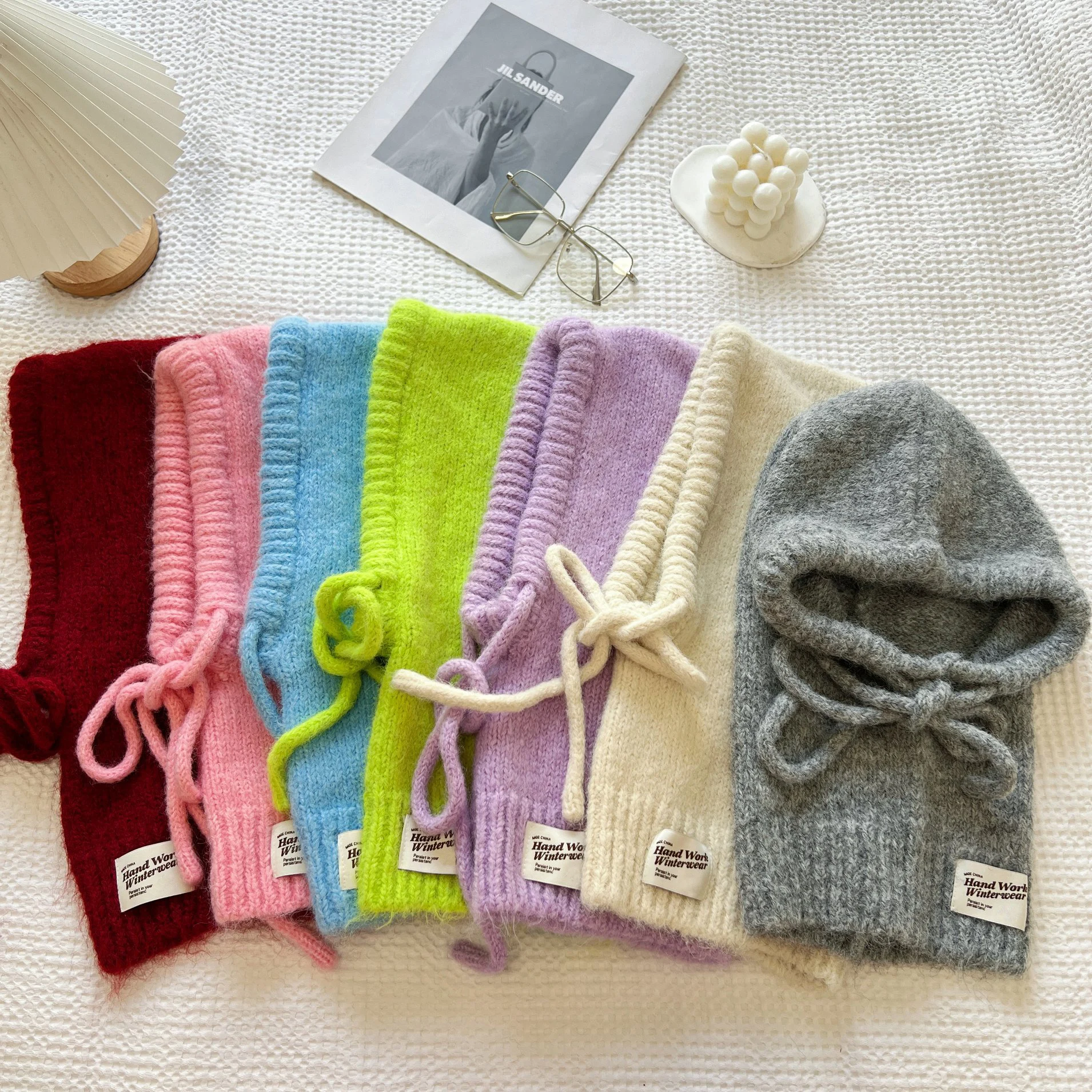 Gestrickte Mützen, Mütze für Männer und Frauen, Winter, warm, Unisex, mit Kapuze, Halsband, Schal, Mütze, Skimütze, kalte Hüte, Sturmhaube, Mützen, Motorhaube – Detail 10