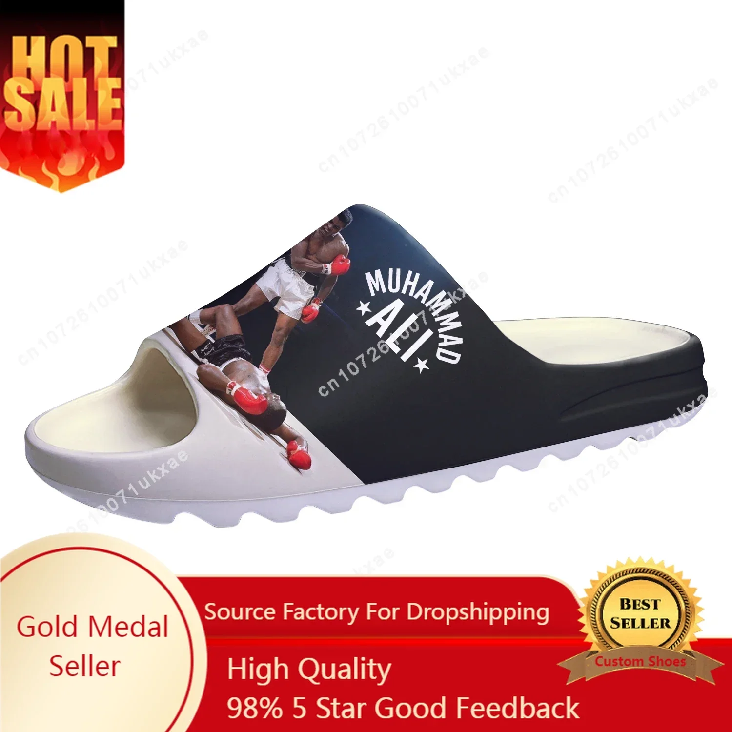 

Muhammad Ali Legendary Boxer Boxing Champ Soft Sole Sllipers Home Clogs Custom Step On Water Shoes Mens Womens Teenager Sandals