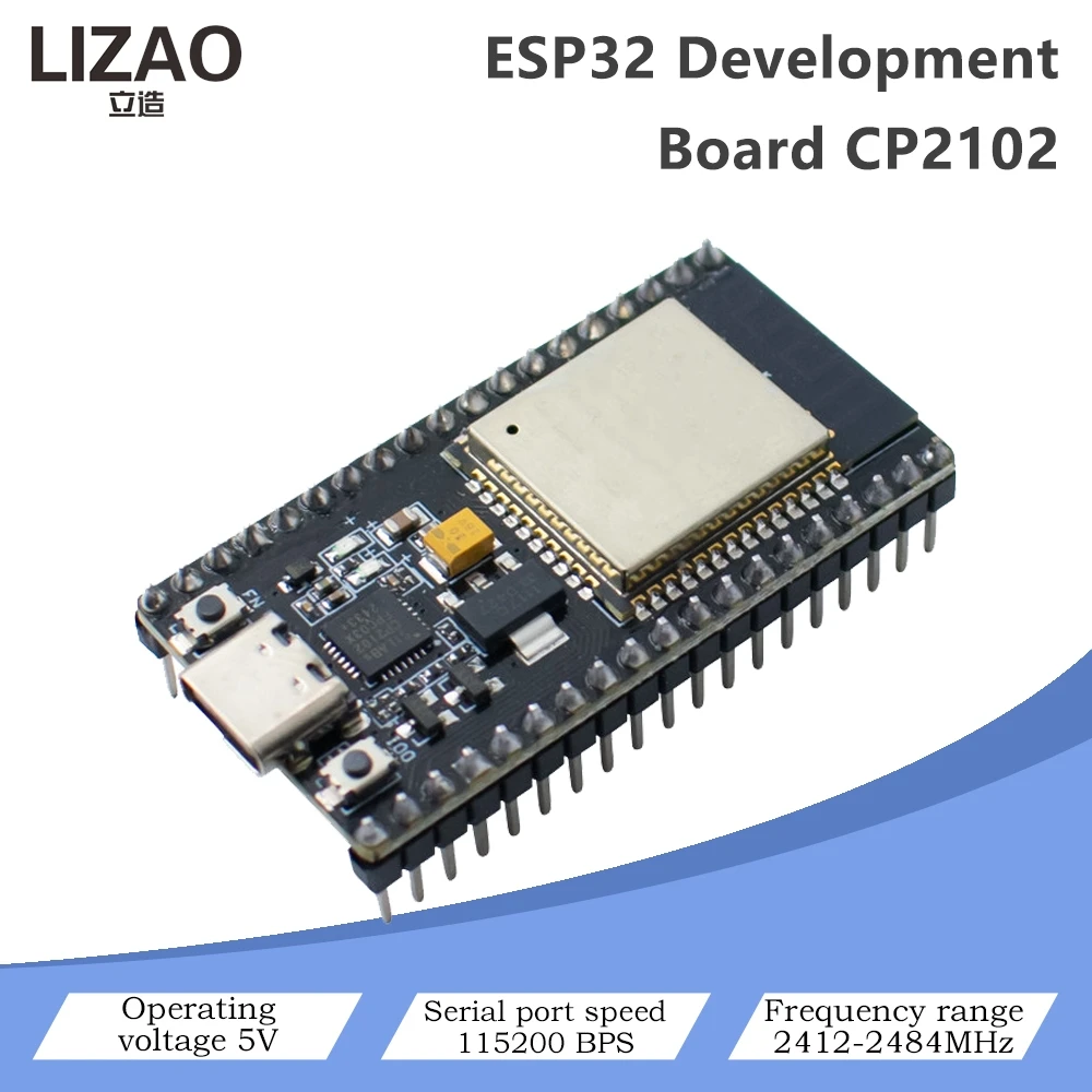 Плата разработки ESP32 CP2102, двухъядерный модуль Wi-Fi, Bluetooth, Micro USB, рабочее напряжение 5 В, скорость передачи данных 115200 бит/с для Arduino