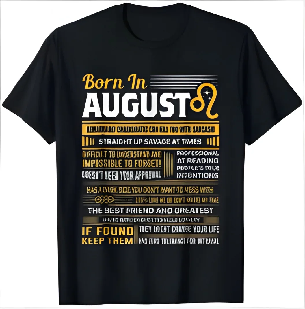 NEW! August Birthday Gifts Born In August Leo Zodiac Cool T-Shirt