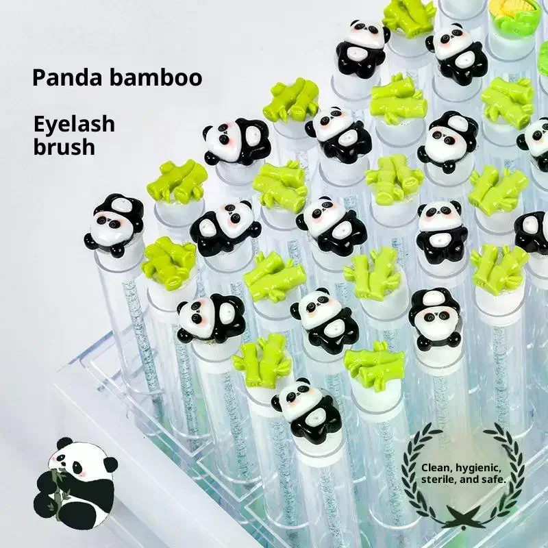 1/10 Pcs Lash Brush Eyelash Brushes For Eyelash Extensions Spoolies Cleaning Mascara Wands Tube Panda Bamboo Tube Mascara