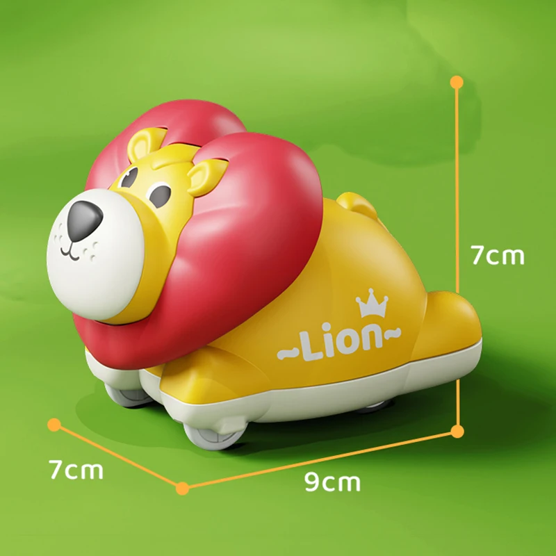 1PCS Baby Mini Press and Go Car Toys Cute Cartoon Animals Fidget Activity Friction Vehicle Montessori Toys for Kids Color Random