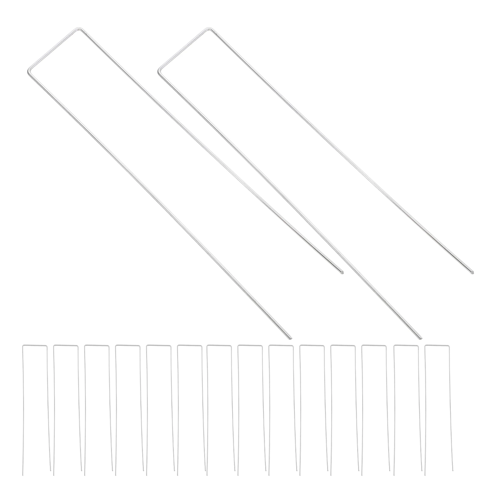 

50Pcs Garden Stakes U-Shape Galvanized Steel Ground Pegs for Lawn Plant Anchoring Outdoor Tent Fixing Heavy Duty Metal Nails