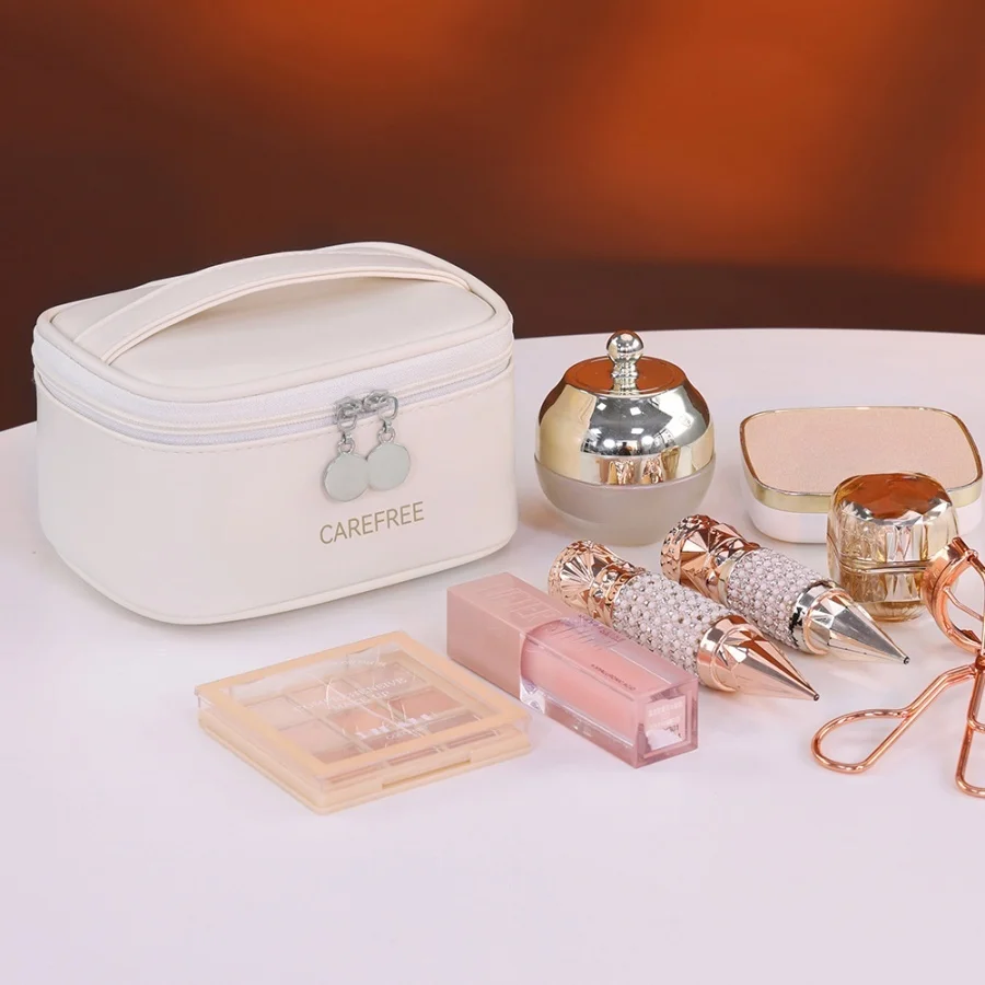 Borsa portaoggetti per forniture da viaggio in PU Rossetto quadrato Mini borsa per trucco carina Borsa vari multifunzionale portatile