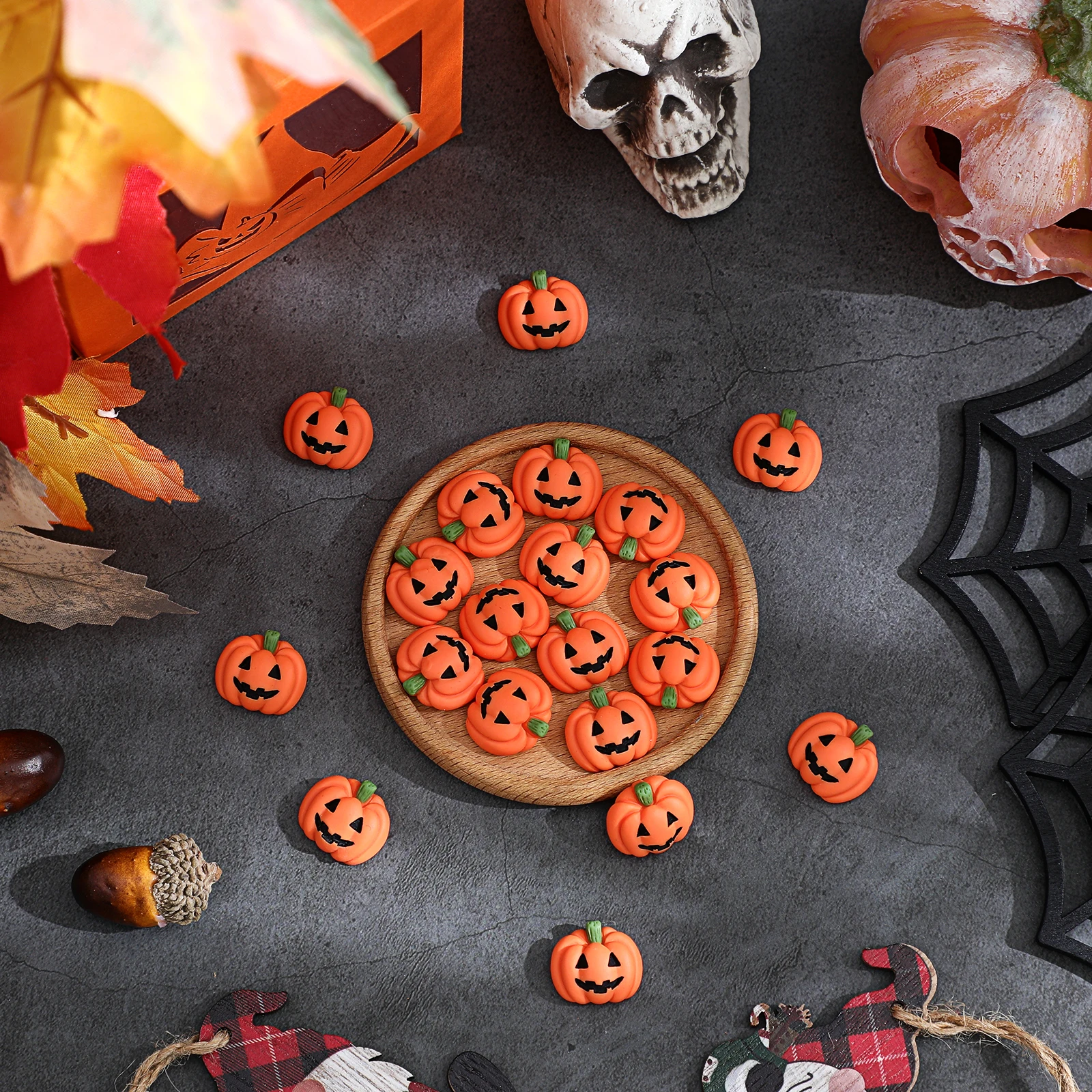 20 قطعة هالوين الراتنج اليقطين فلاتباك DIY الزينة سجل القصاصات الحلي ل جراب هاتف دبابيس الشعر الحرف ديكور #5