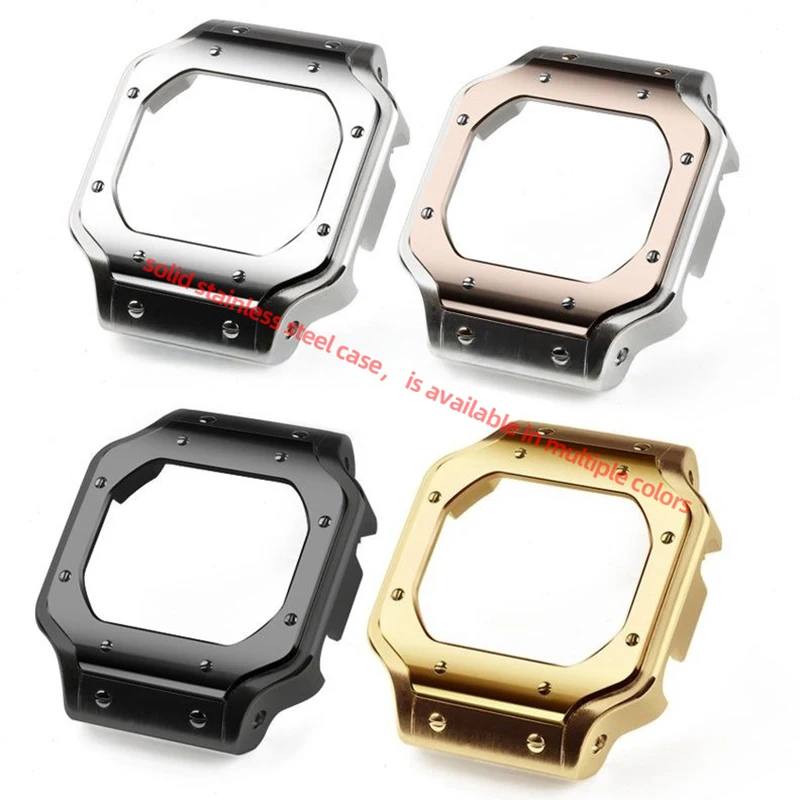 Caja de acero inoxidable estilo Santos modificada, pulsera de banda de Metal para Casio G-Shock 3229 DW-5600 GW-B5600, correa de bisel de cadena de reloj