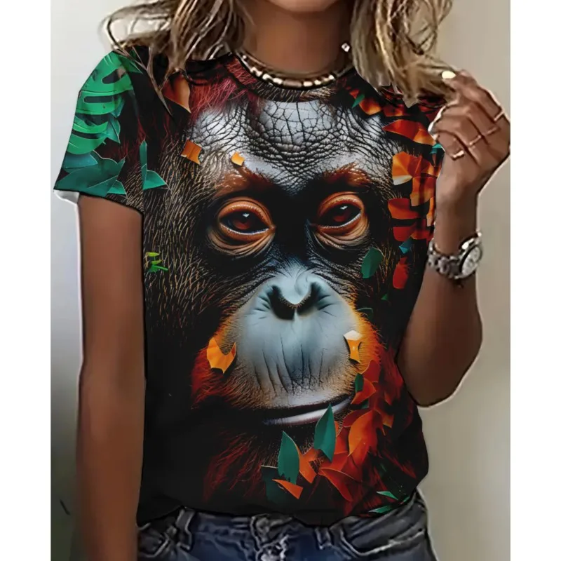 2024 New Style Abstract T Shirt For Women Clothing New Year Gift Cosplay O-neck Short Sleeve Women T-shirt 3D Print Streetwear