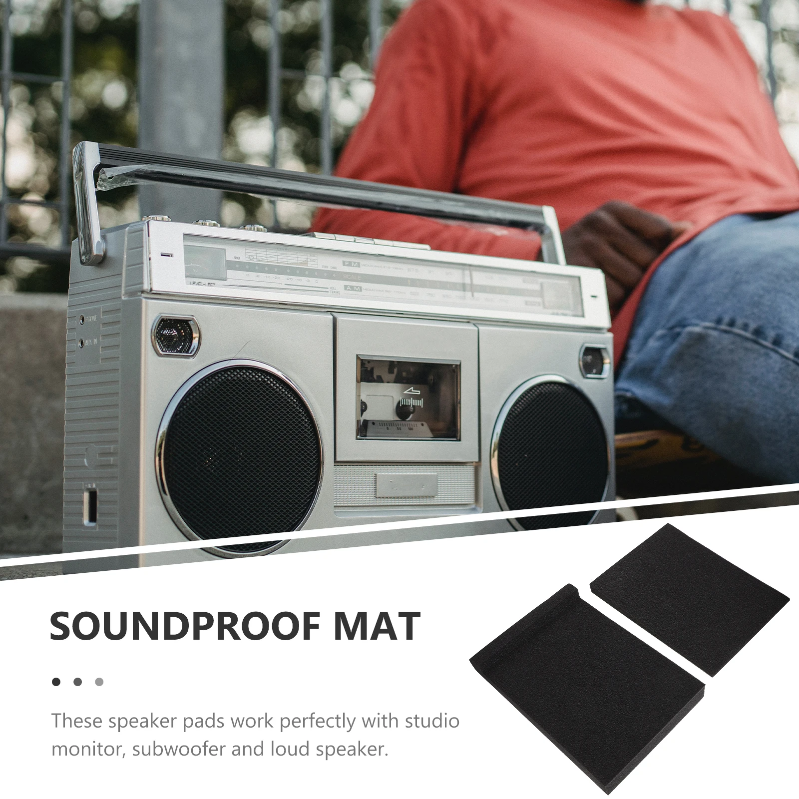 

2pcs Speaker Isolation Pads High-Density Soundproof Sponge For Studio Monitor Subwoofer Audio Equipment Noise Reduction Mat