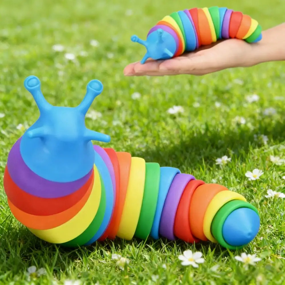 

18 см плюшевая игрушка-гусеница 3D красочная Непоседа слиз гибкий сенсорный инструмент для детей облегчение тревоги и снижение стресса