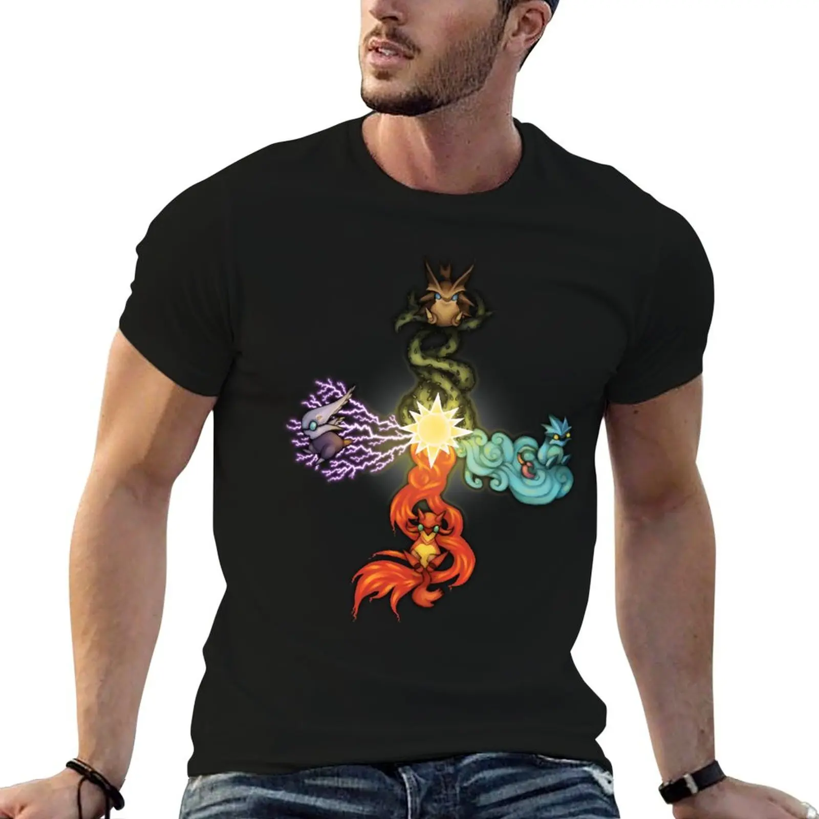 Golden Sun Djinns T-Shirt cotton t shirt pack men t shirt cotton 100% printed t shirts for man T-shirt