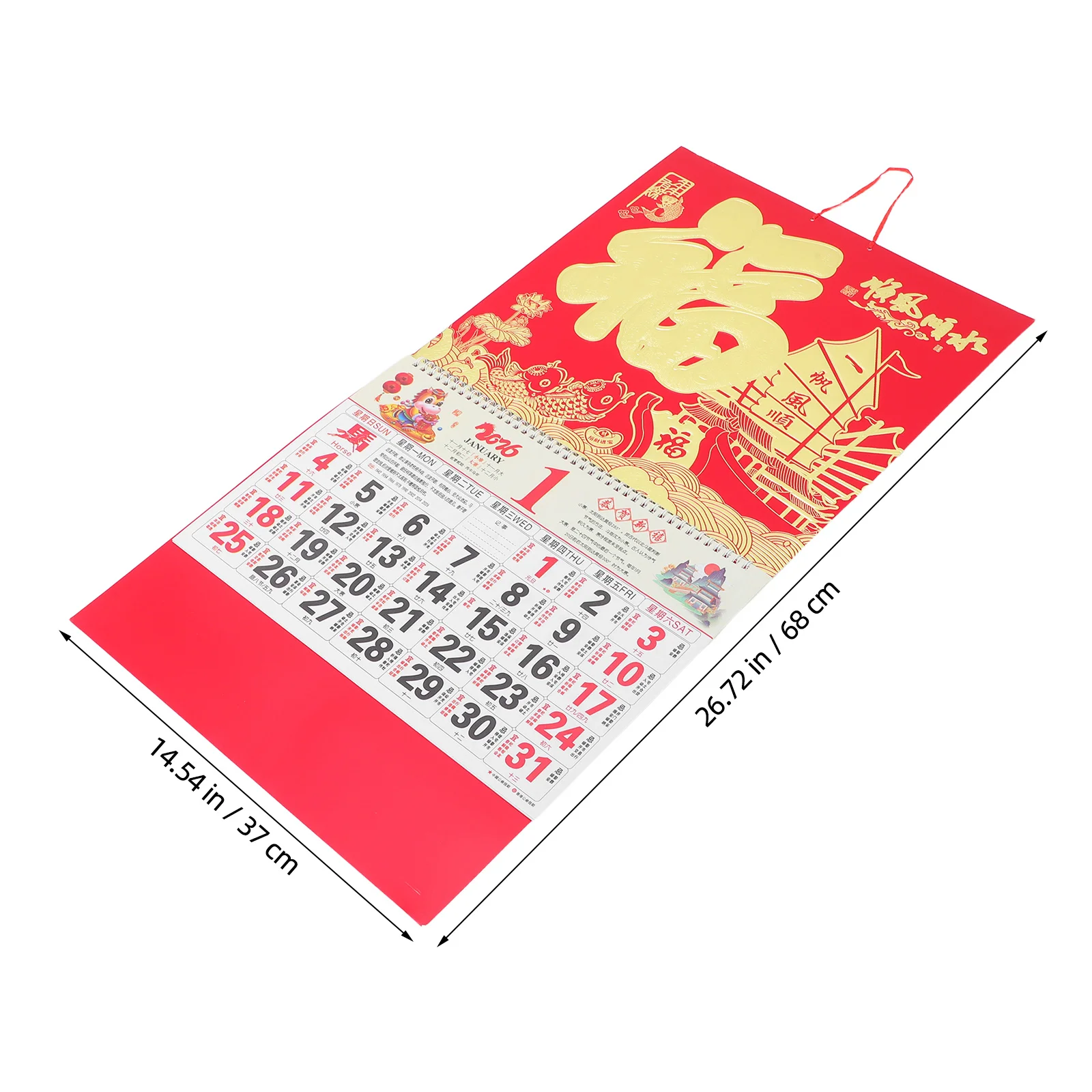 2 قطعة 2026 التقليدية الصينية معلقة تقويمات الحائط سنة الحصان زودياك التمور القمرية الذهب احباط فنغ شوي ديكور مكتب المنزل