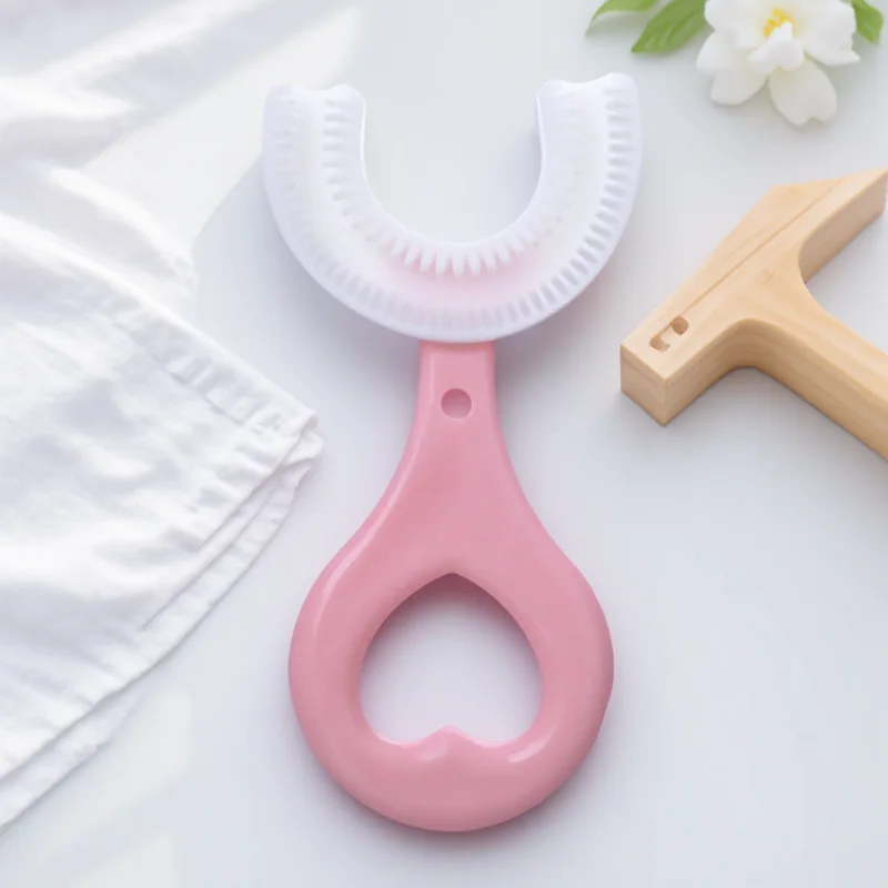 

U-образная силиконовая детская зубная щетка, профессиональный инструмент для ухода за полостью рта для детей от 2 до 12 лет, мягкая щетина, чистка зубов