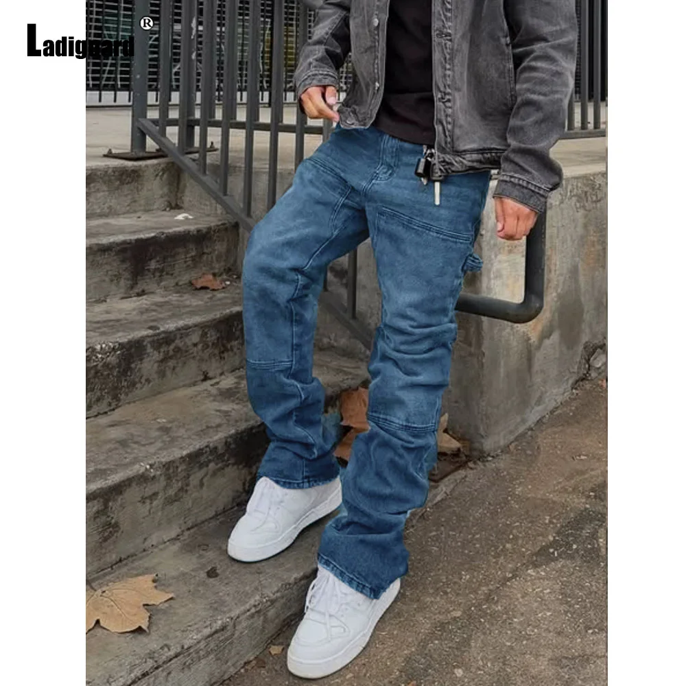 

Мужские сексуальные джинсовые брюки большого размера, повседневные джинсовые брюки, мужская одежда 2026, модные джинсовые брюки-карго в европейском и американском стиле