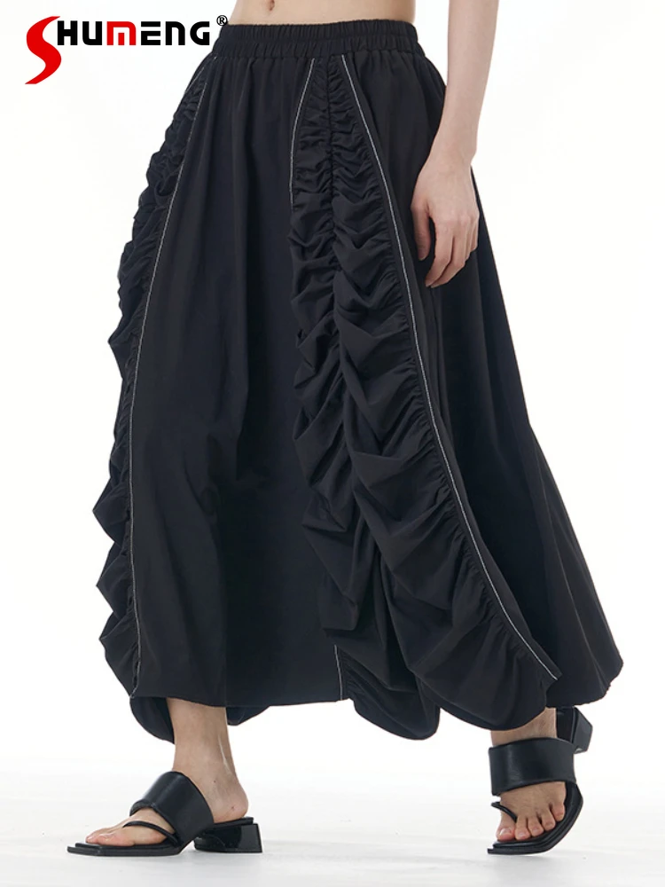 

Summer 2024 New Over Size Women's Skirts Loose Comfort Skirts Fashion Trendy Feminine Large Swing Solid Color Pleated Nice Skirt