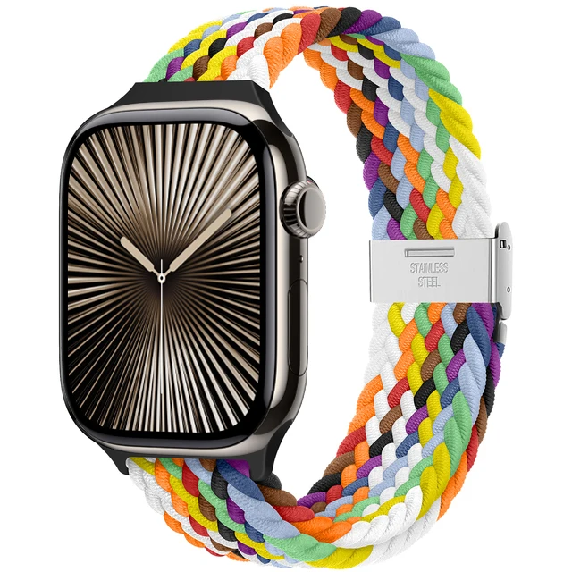 Armband für Apple Watch 46mm 45mm 44mm 49mm 40mm 41mm 42mm Geflochtenes Schlaufenarmband Correa Armband iWatch Serie 11 10 8 9 7 SE 6 Ultra