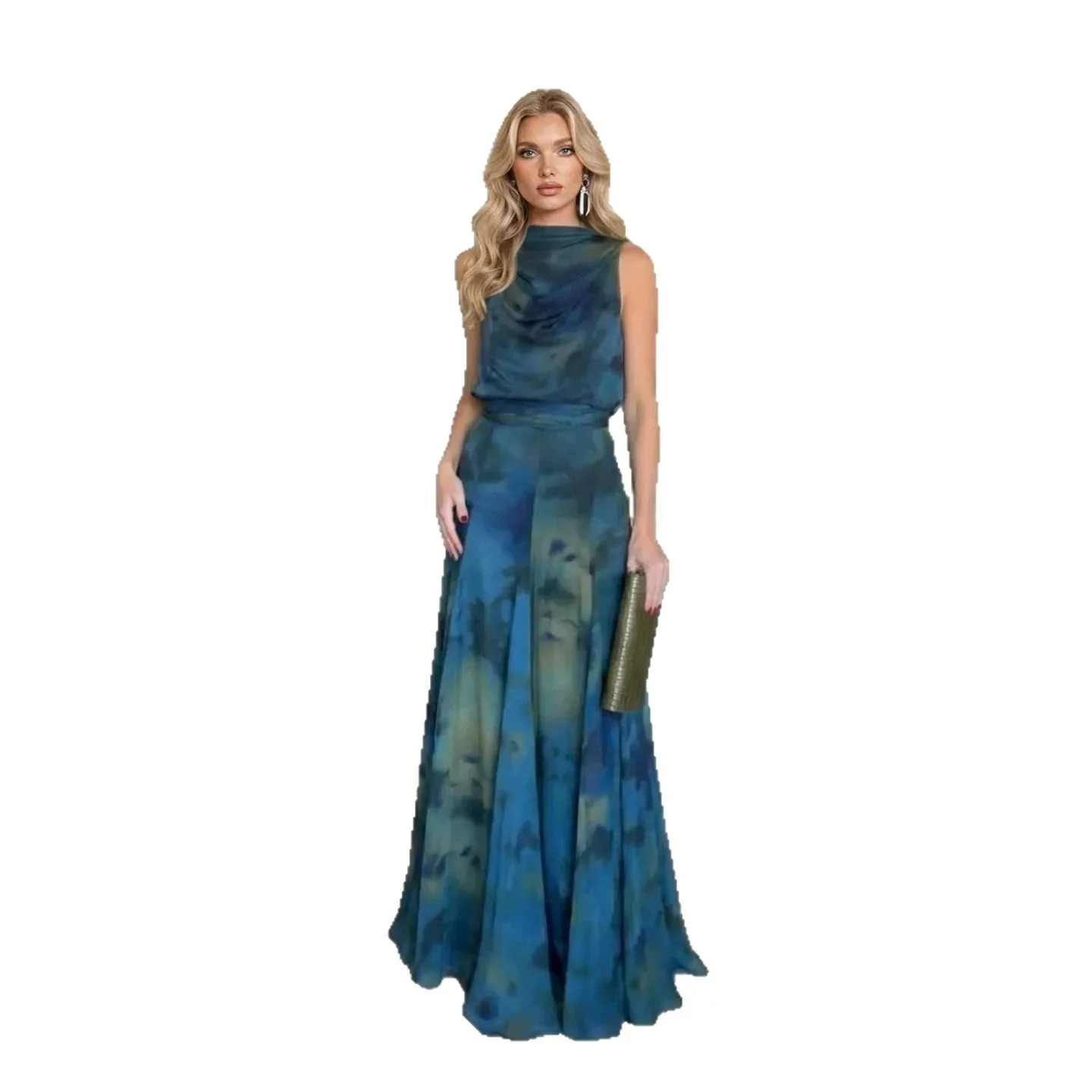 Sleeveless Dress Blouses High Waist Long Dress Sets Matching Sets Jumpsuit Playsuit Spring Summer