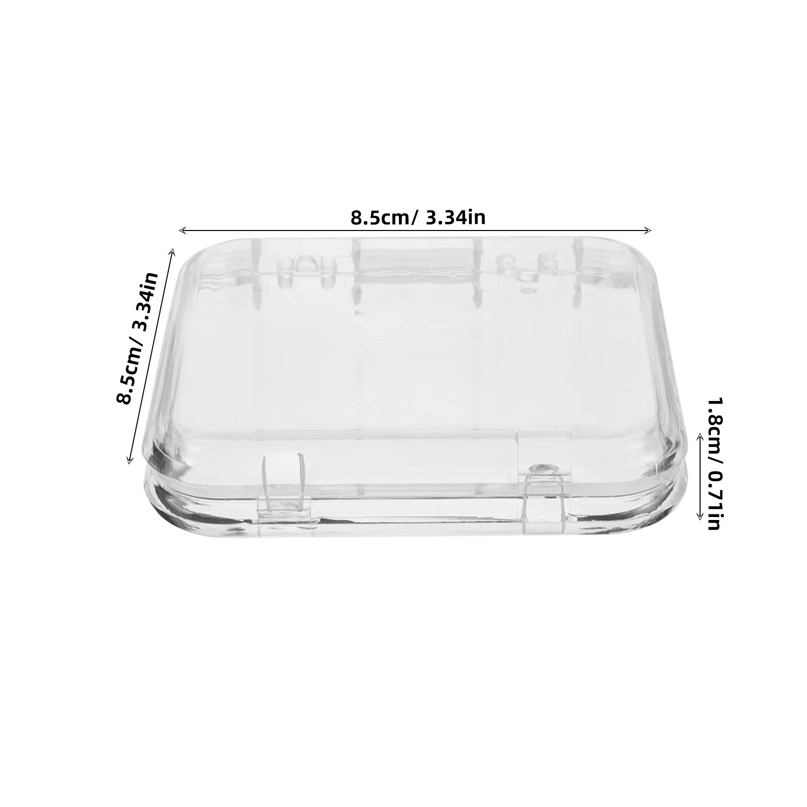 10Pcs Clear Press on Nail Case Transparent Small Square Storage Box for Manicure Coins Stamps Badges Organizer