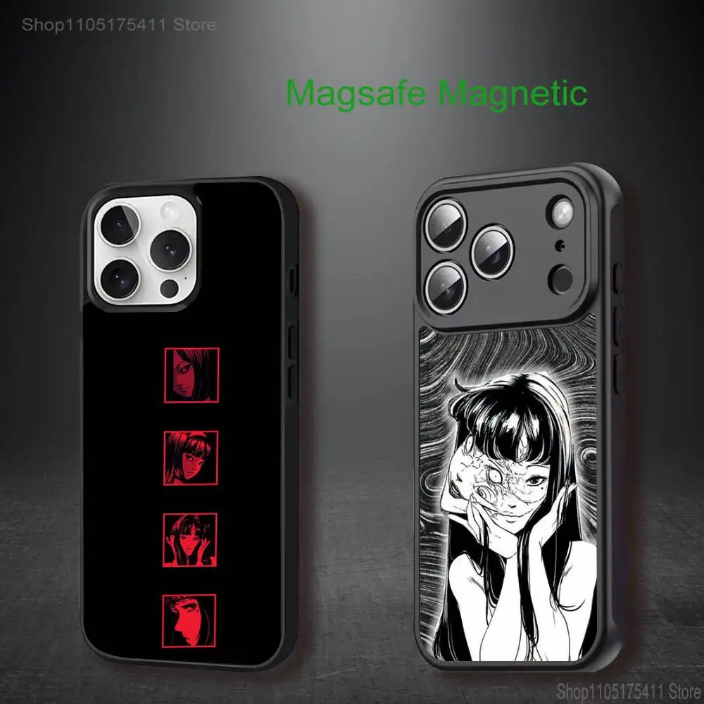 

T-Tomie J-Junji Ito Phone Case For iPhone 17,16,15,14,13,12,11,Pro,Max,Plus,Mini,SE4,E Magnetic Magsafe Wireless Charging