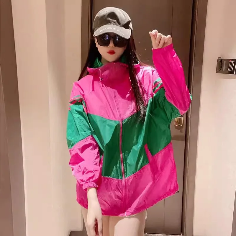 

2024 Summer Women New UV Protection Outdoor Baseball Suit Jacket Lightweight Breathable Hooded Sun Protection Clothing Women Top