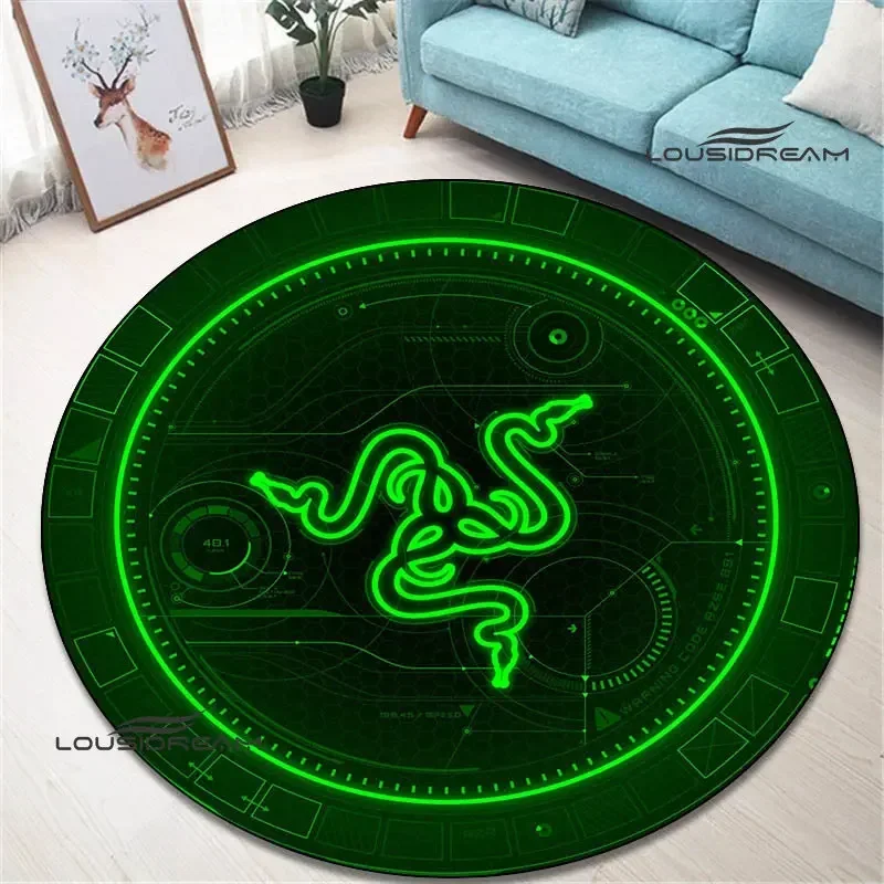 3D game razer logo bedrukt rond tapijt antislip tapijt schattig tapijt keukenmatten voor vloermatten voor slaapkamer verjaardagscadeau