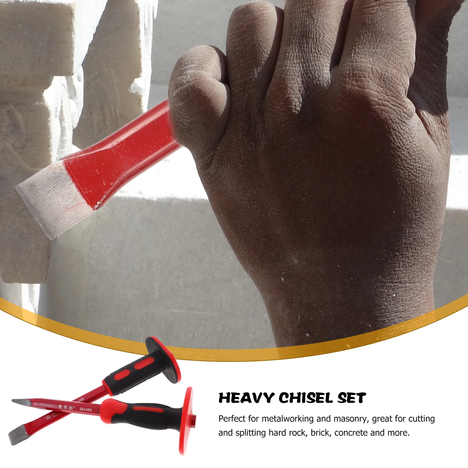 

Heavy Duty Chisel Set Concrete Spiral Scaling Demolishing Cold Masonry High Hardness Strength Durability Anti Rust Ergonomic
