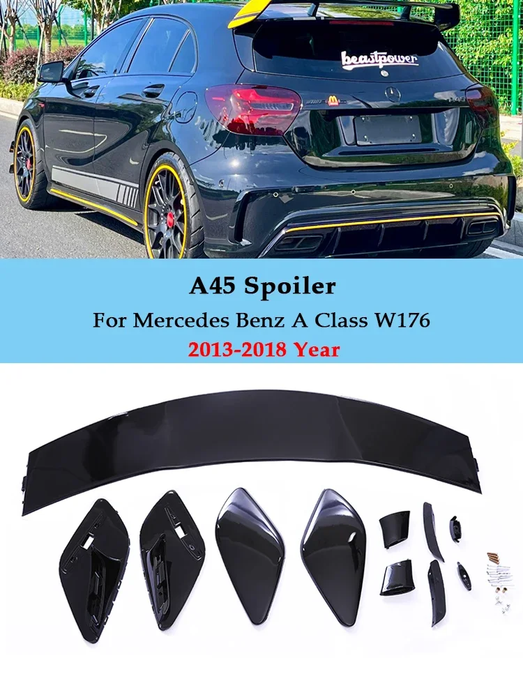 Gloss Black Rear Bumper Spoiler Wing Kit AMG For Mercedes Benz A Class W176 2013-2018 Hatchback A35 A45 Style A180 A200 A250