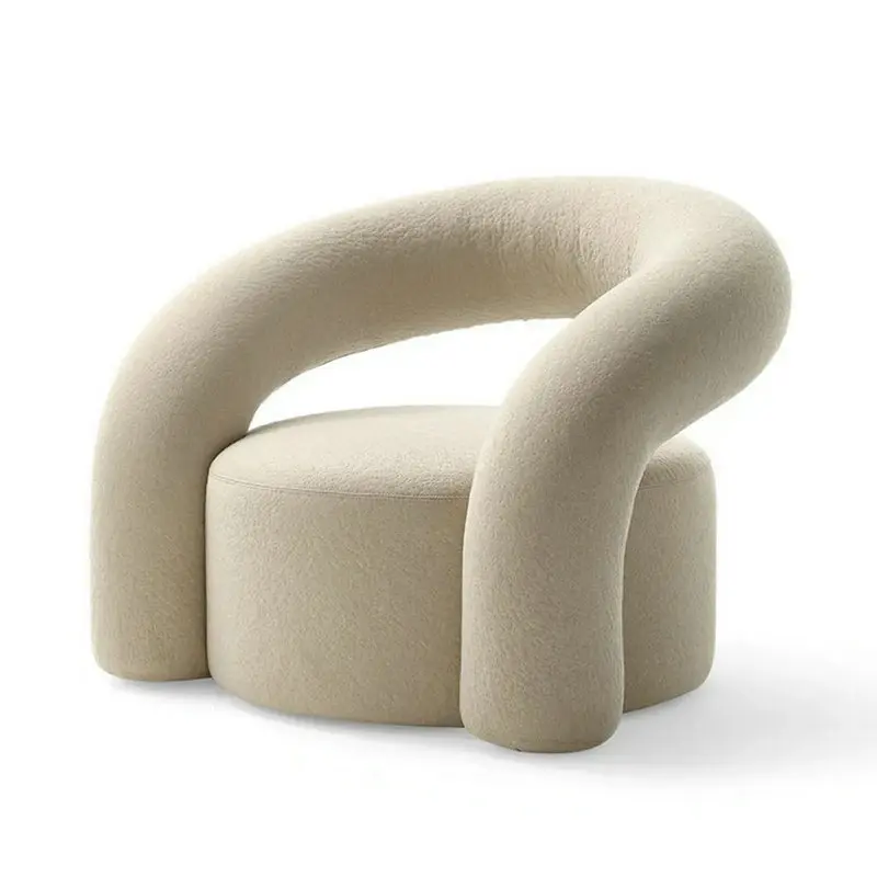 

⌁l Italian Modern Living Room Furniture Single Casual Leisure Sofa Chair Hotel Lobby Lambswool Leisure Floor Accent Chairs