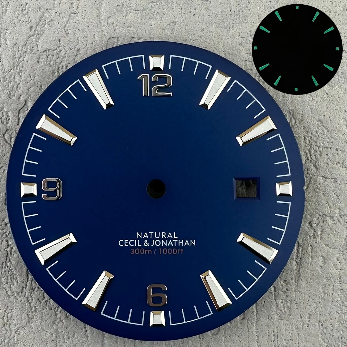 Customisable logo 33.5mm green luminous 8215/2813 dial For 8215/2813 Case 8215/2813 Movement 3 o\'clock position