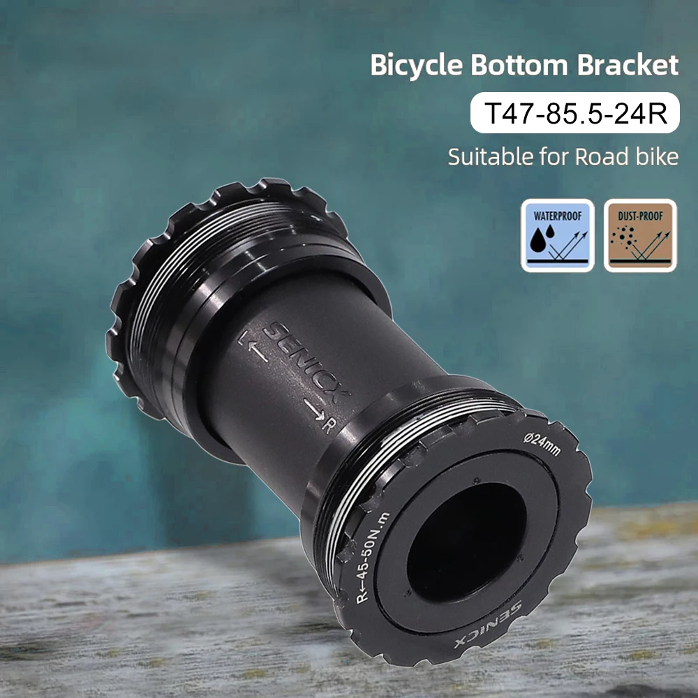 Bike T47 Bottom Bracket Road Bike Bottom Bracket Five-way 85.5mm Axis 24mm T47 BB for Shimano/SRAM GXP Road Gravel Bikes