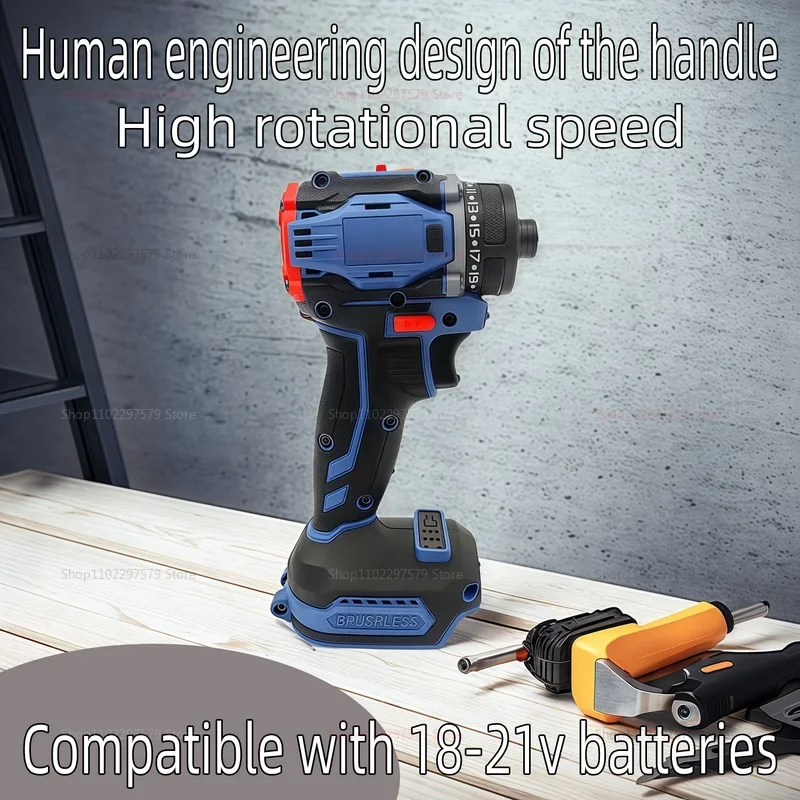 

4000rpm Brushless Electric Screwdriver Cordless Drill Two-Speed For Makita 18v Battery No Battery Ideal for Home and Professiona