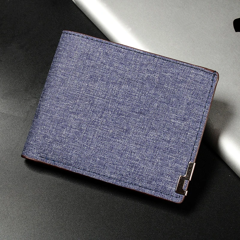 Portefeuille en toile multifonctionnel pour hommes, porte-cartes de crédit masculin, porte-monnaie, voyage de loisirs, léger, portable, style court, tout match