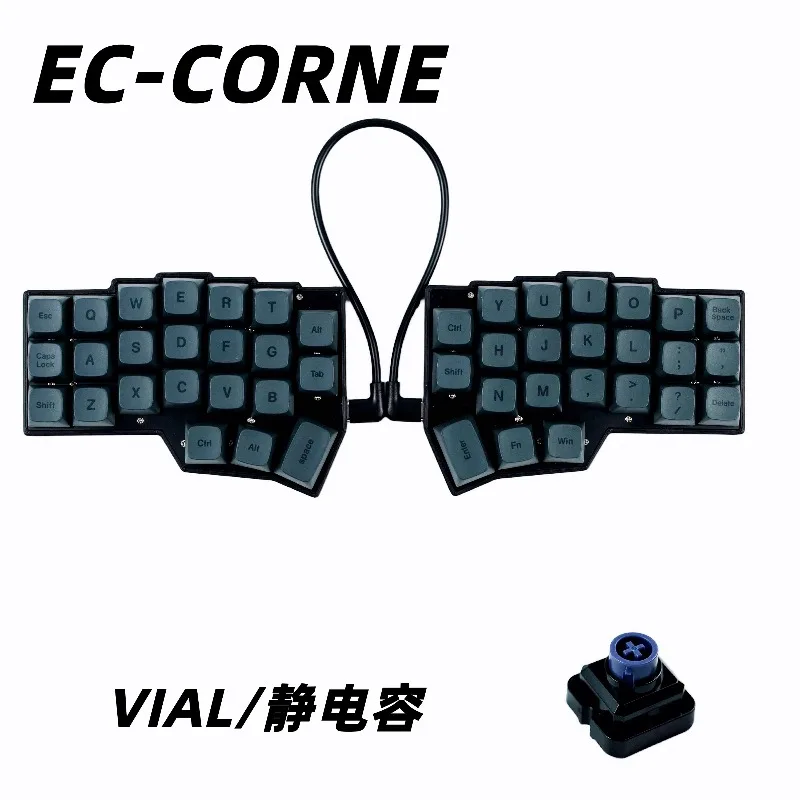 

EC CORNE Capacitive Split Keyboard Customized Ergonomics Wired Single Mode 3D Printed Case Ranfeng Switch Keyboard for VIAL